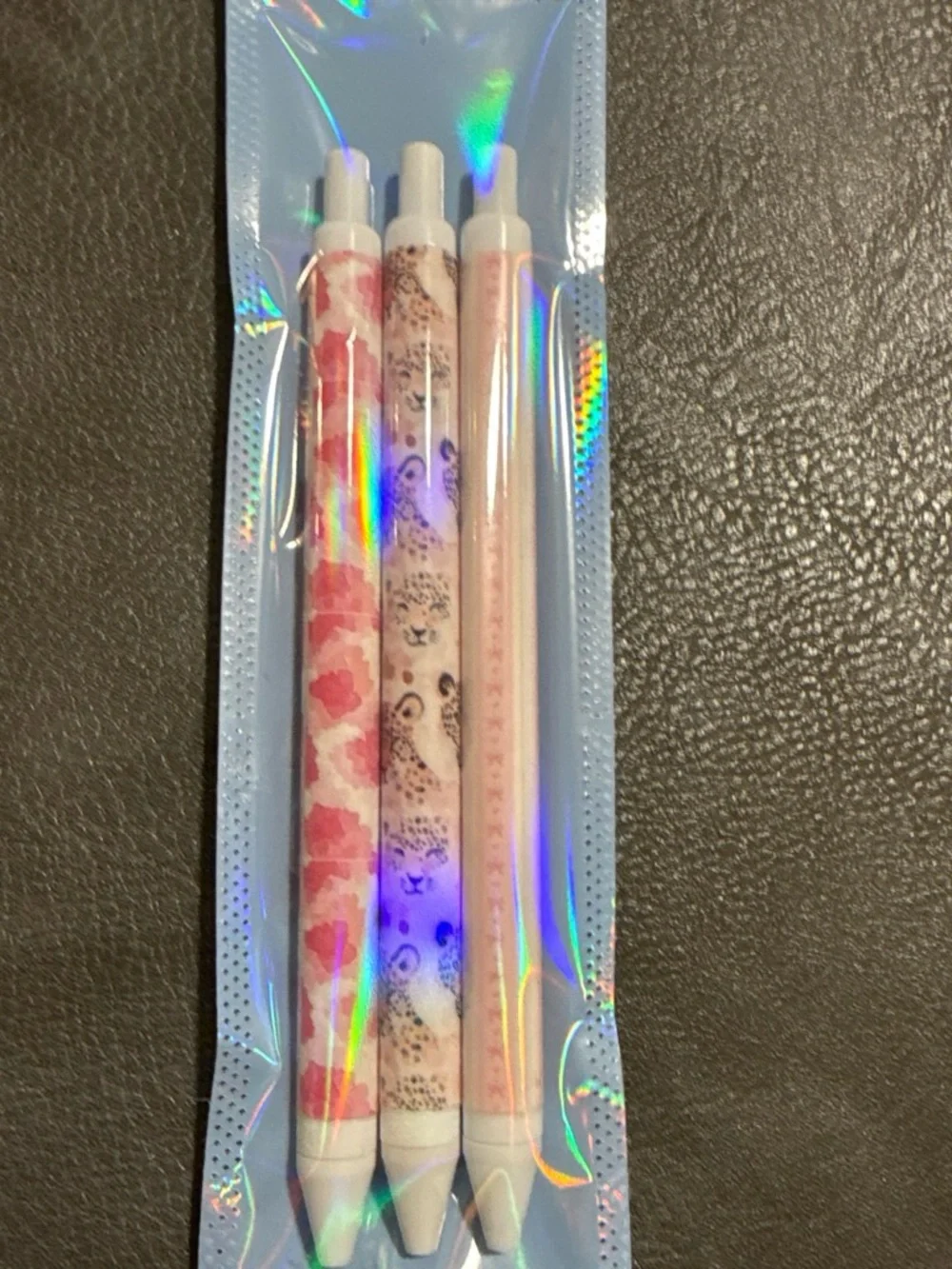 Pink Floral and Animal Pattern Retractable Party Pens - 3 Pack